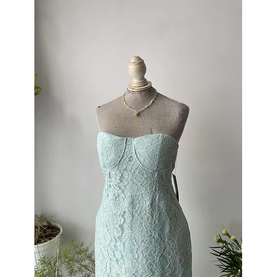 Vestido fiesta encaje. Talla: XL 