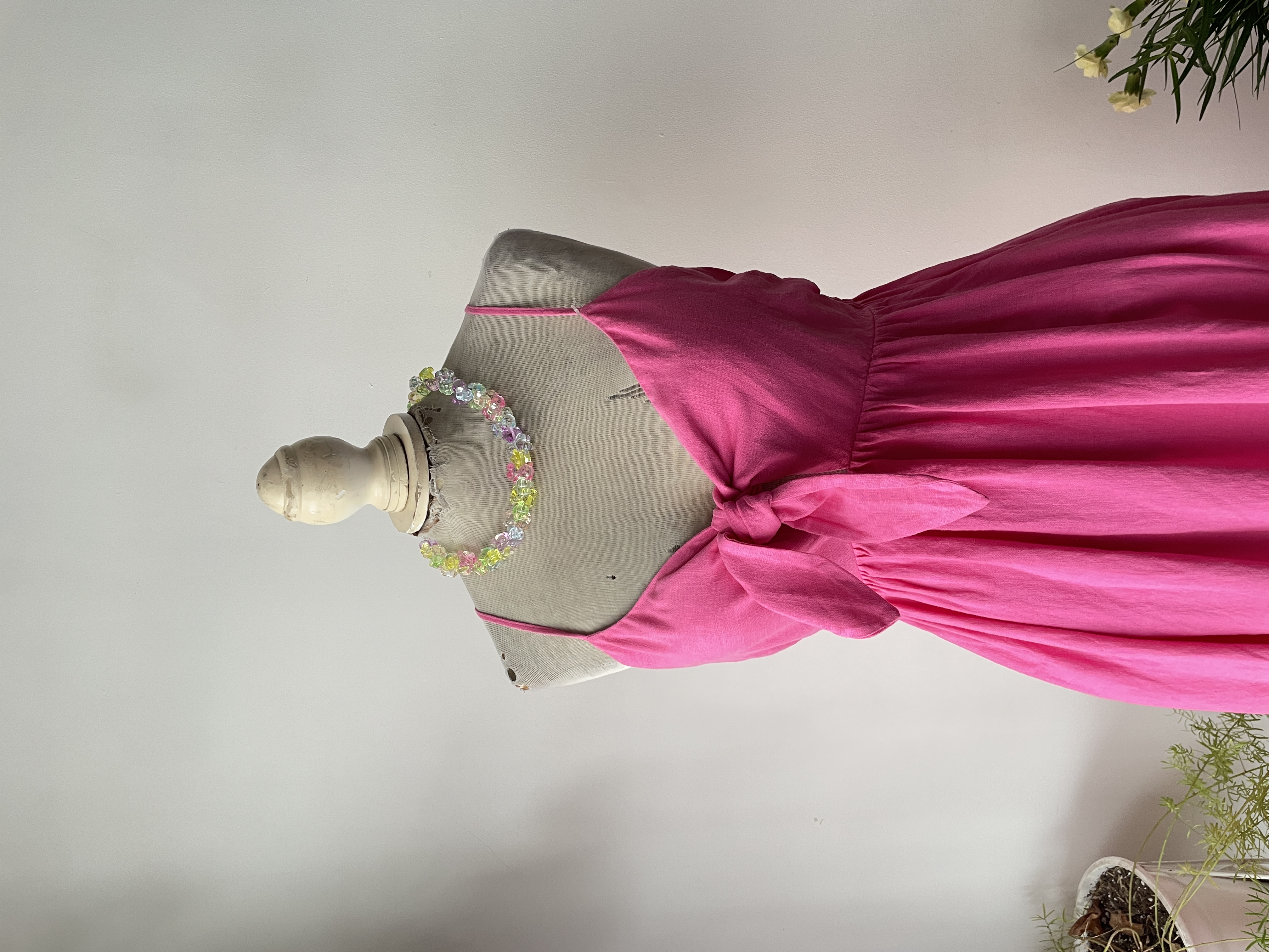 Vestido rosa lino. Talla: S elasticado 2