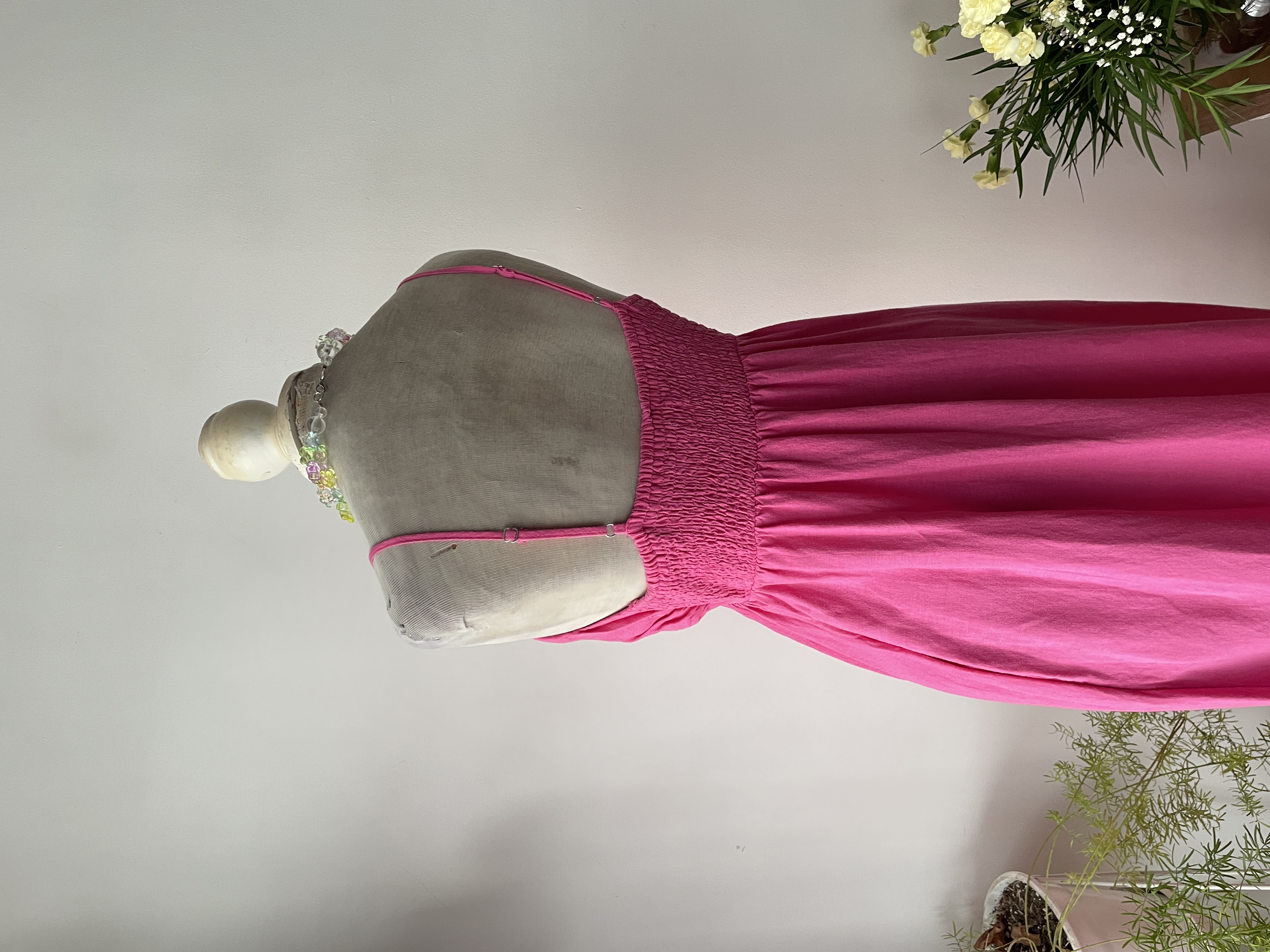 Vestido rosa lino. Talla: S elasticado 3