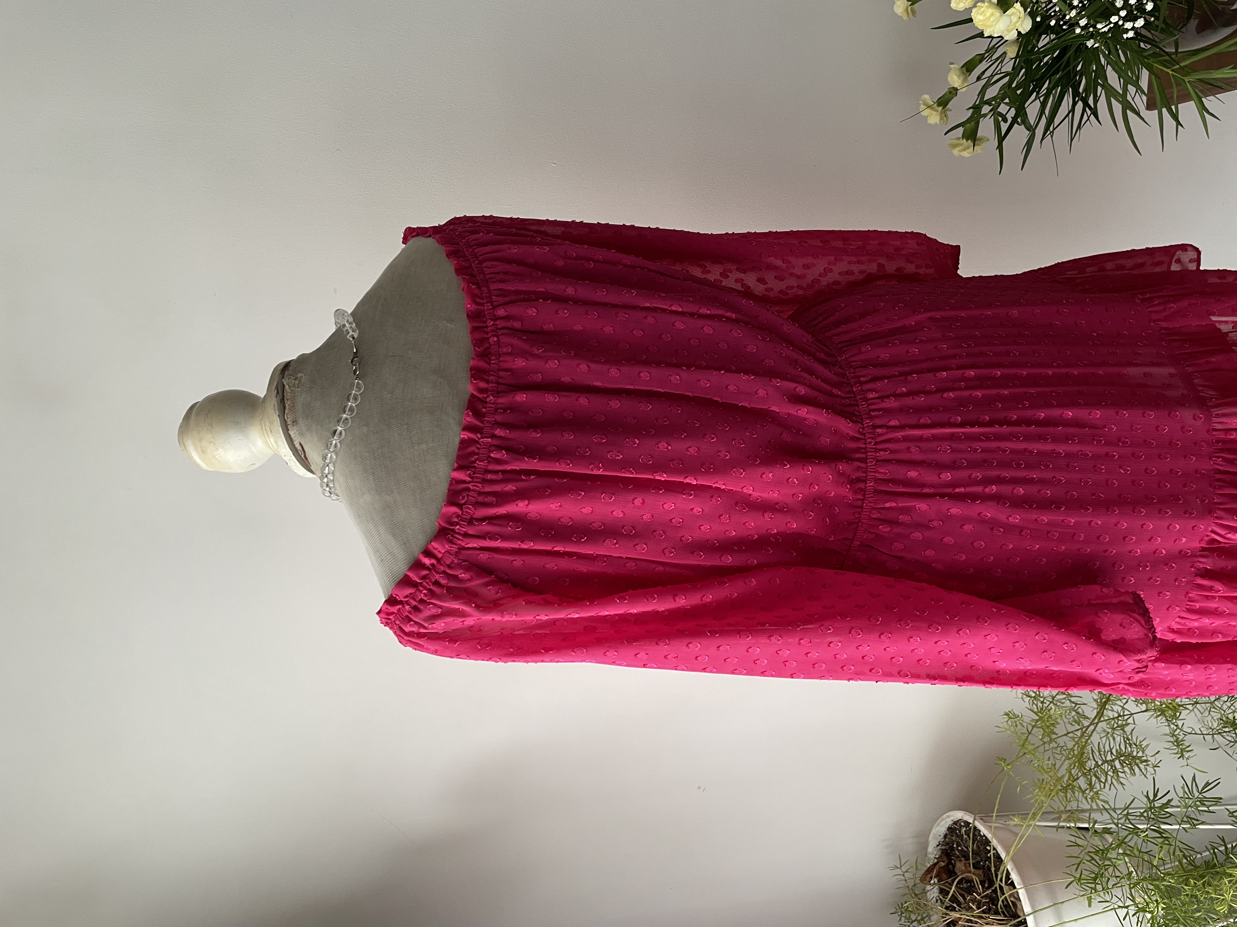 Vestido fucsia. Talla: 44 (L) 2
