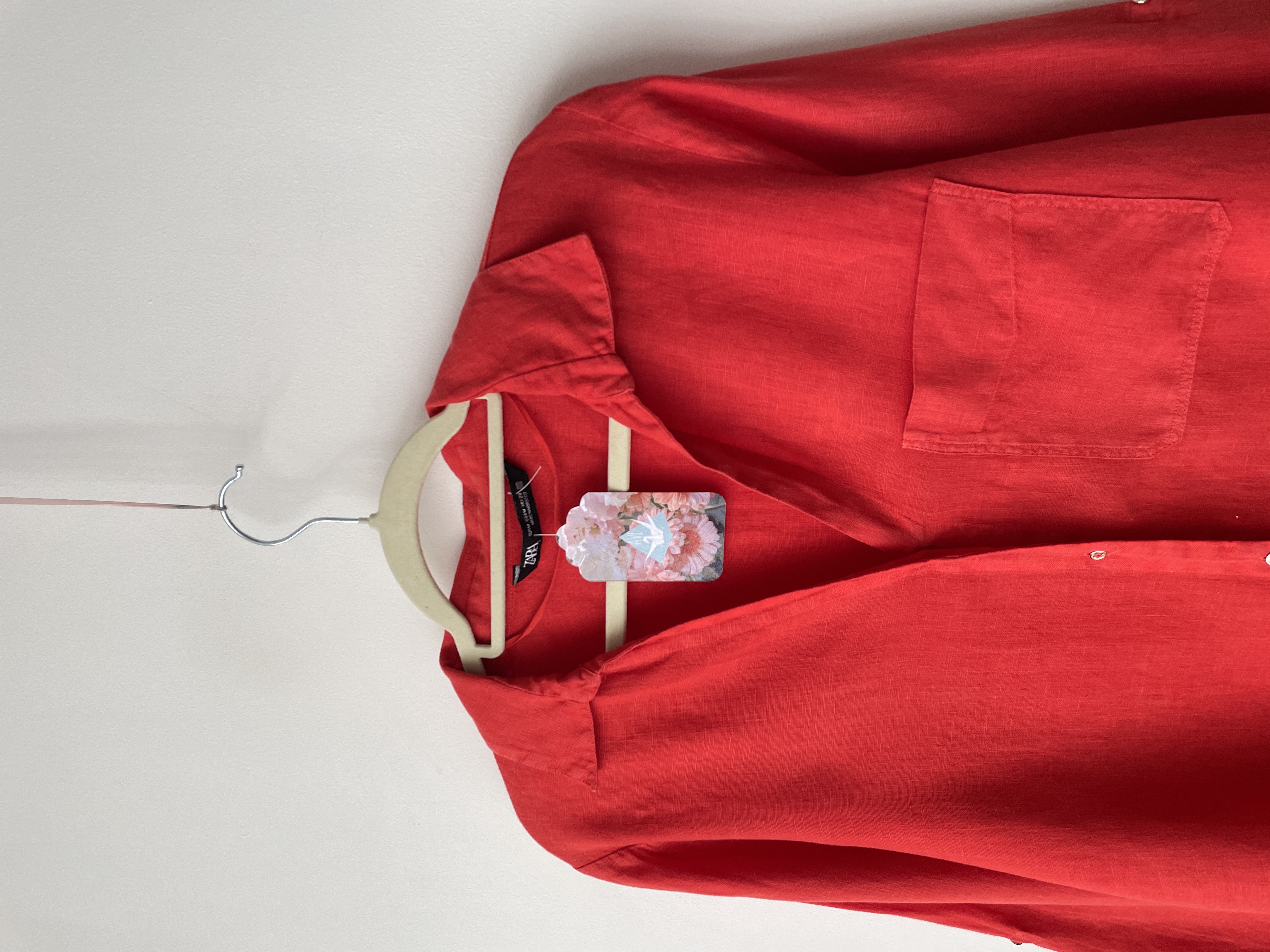 Blusa lino rojo. Talla: M 2