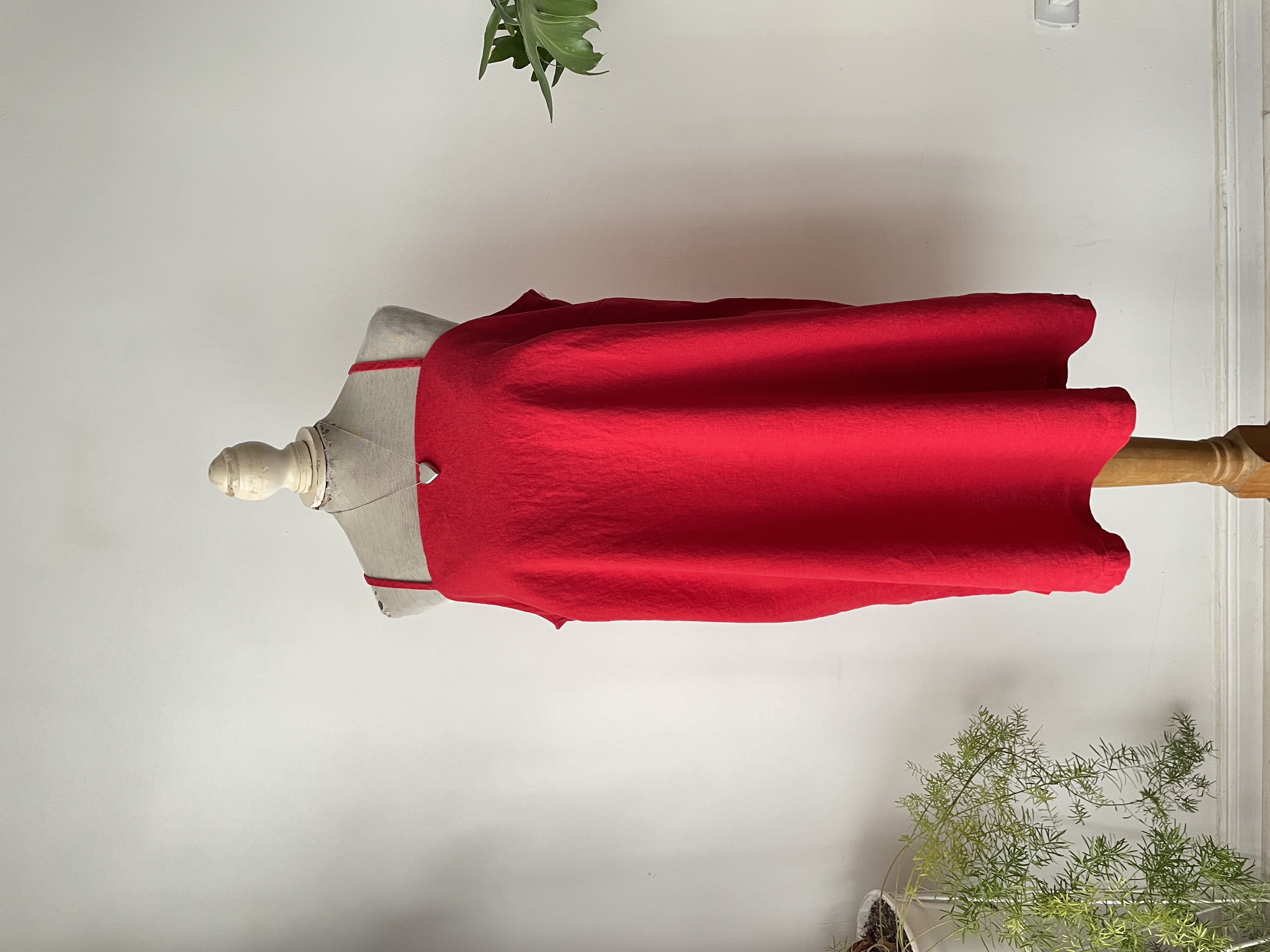 Vestido lino rojo. Talla: 2XL 1