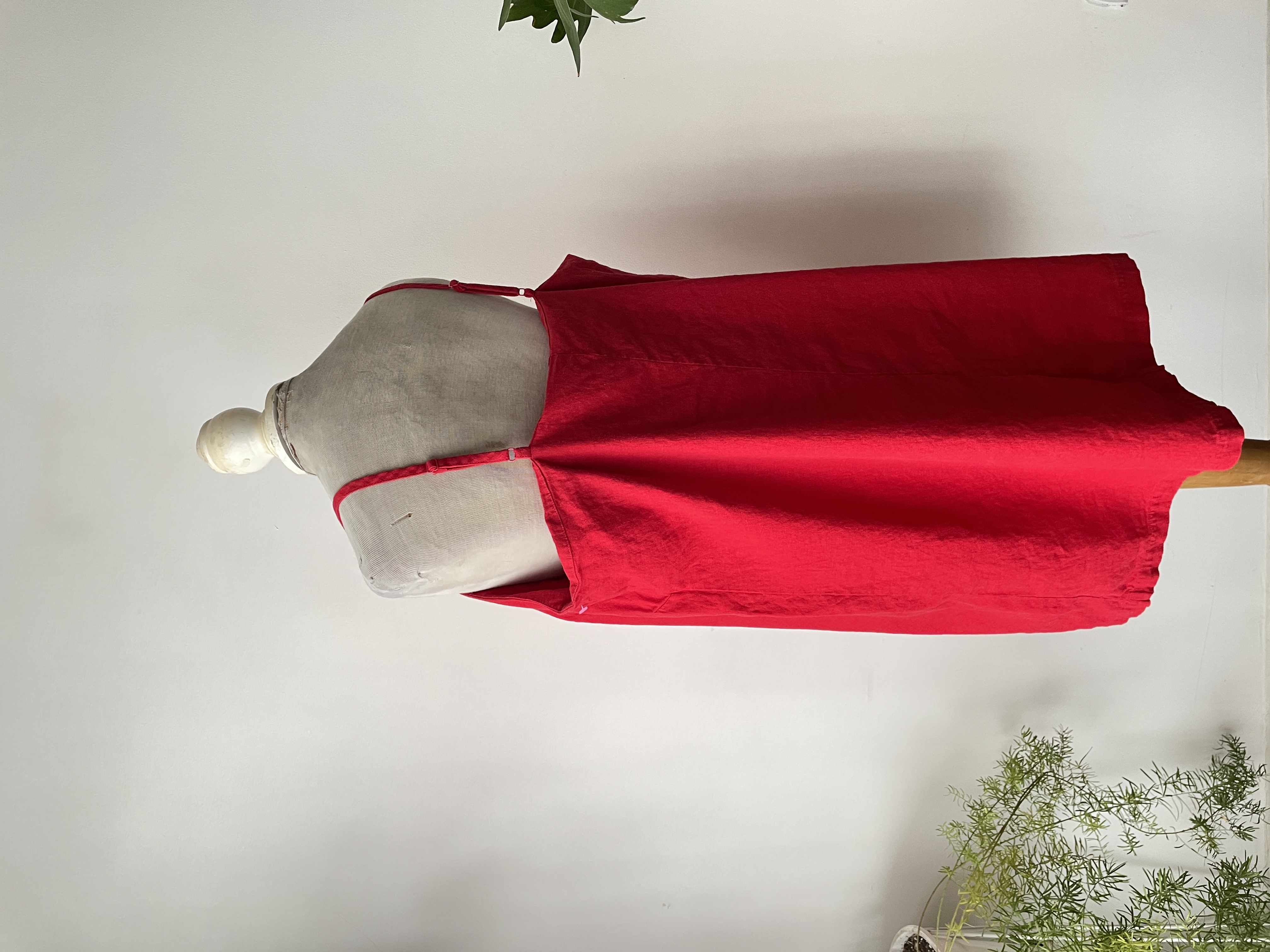 Vestido lino rojo. Talla: 2XL 2