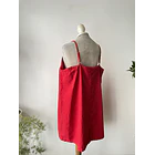 Vestido lino rojo. Talla: 2XL 2