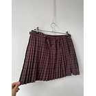 Falda tartán burdeo. Talla: L 3