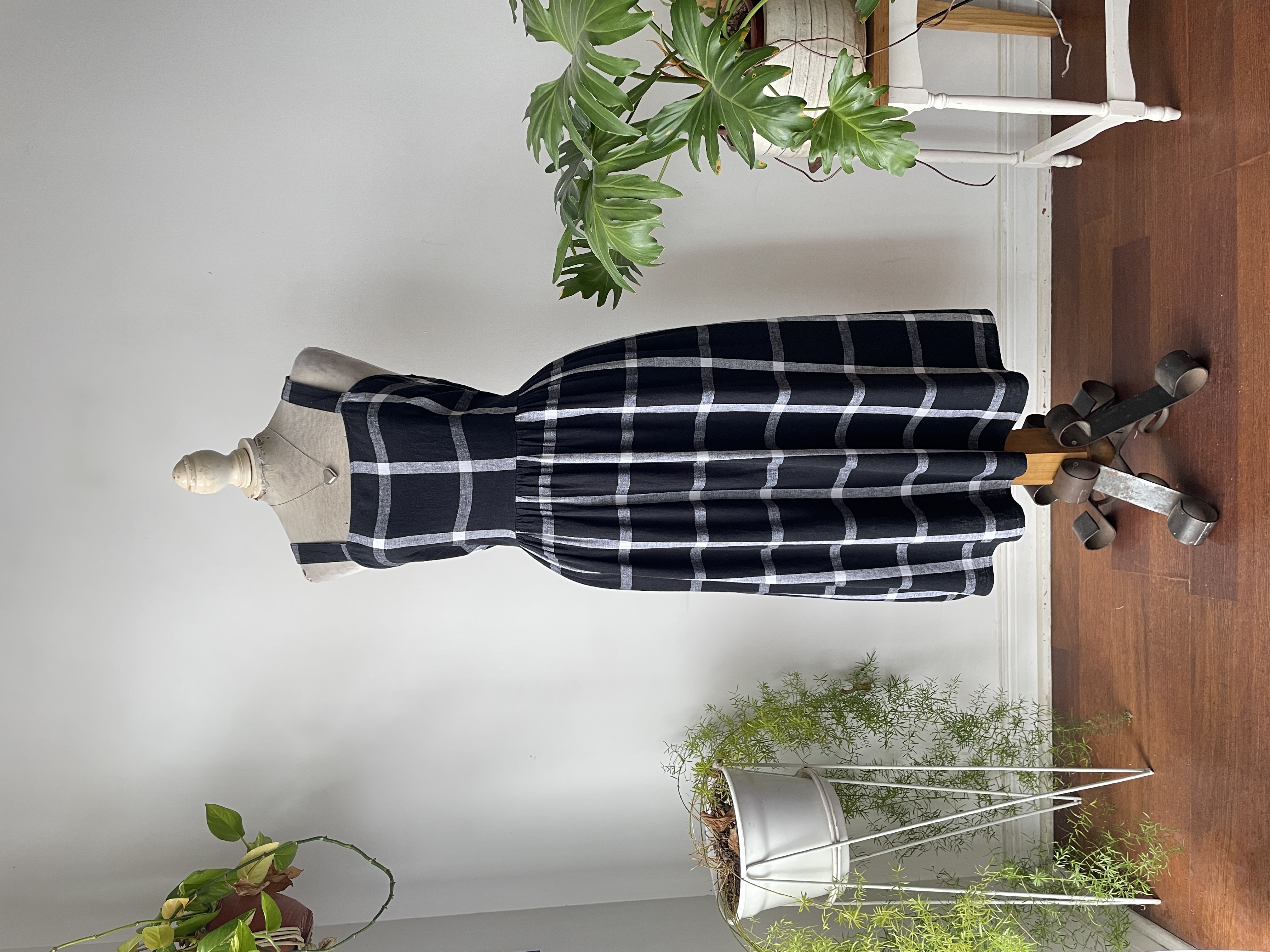 Vestido tartán lino. Talla: M elsaticado 1