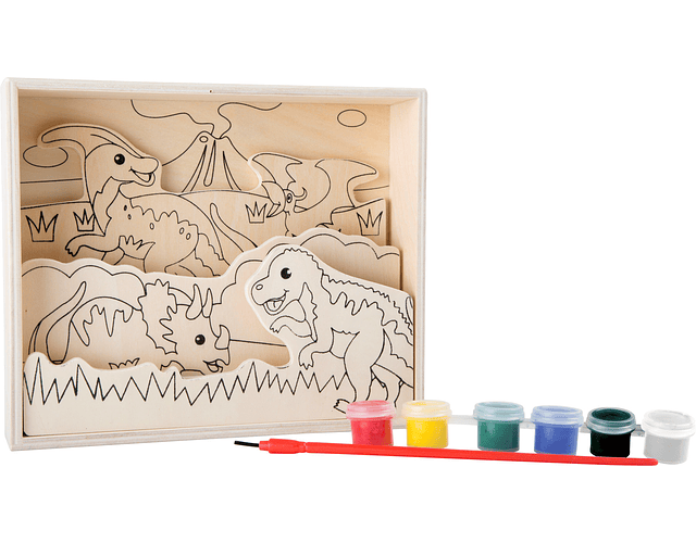 Small Foot - Pintura de madeira - dinossauros para crianças