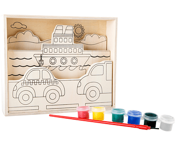 Small Foot - Pintura de madeira - o trânsito para criança