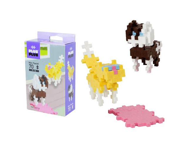 PLUS-PLUS - Gato e Cão Pastel - 70 peças para crianças