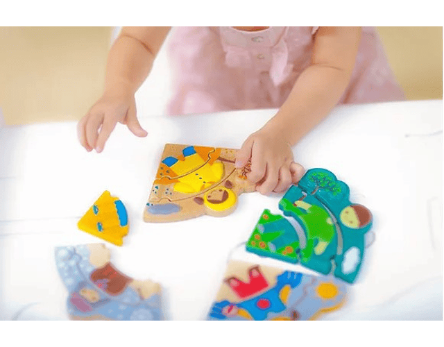 Plan Toys - Brinquedo O Tempo e as Roupas - puzzle e carimbo
