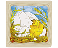 Goki - Puzzle por camadas - galinha