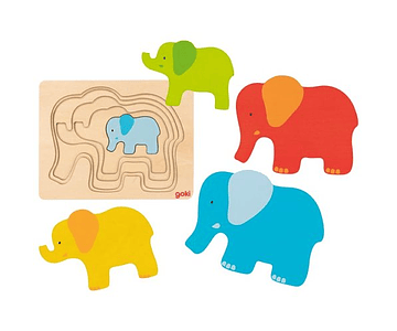 Goki - Puzzle por camadas - Elefante