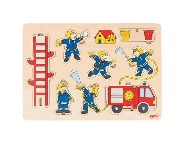 Goki - Puzzle de encaixe e de construção - bombeiros