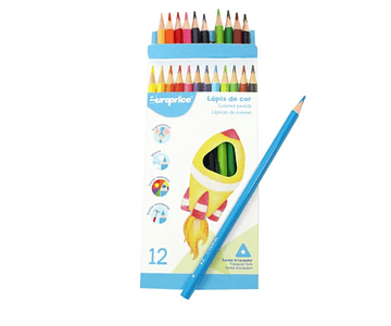Europrice - Lápis de cor triangulares - 12 unidades 