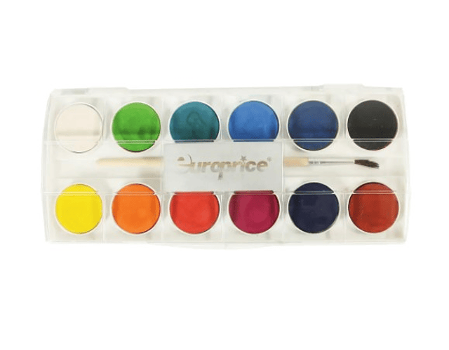 Europrice - Caixa de 12 Aguarelas com pincel