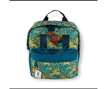 Mochila casual com estampa floral