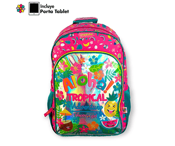 Mochila escolar para meninas com suporte para tablet - Aloha