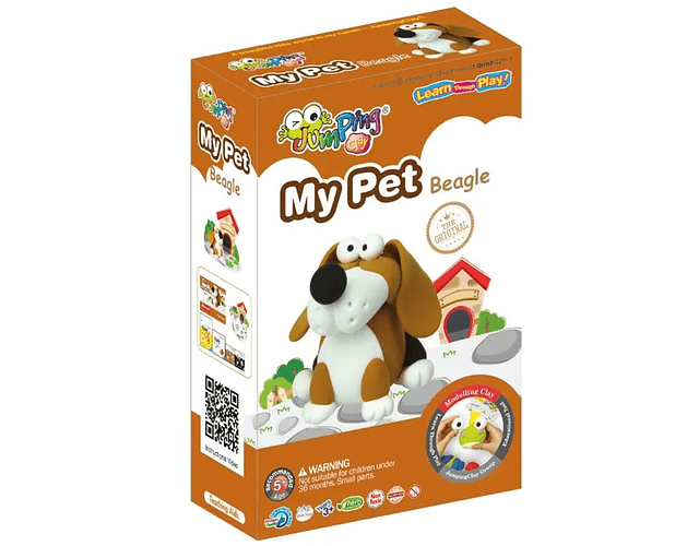 Jumping Clay - Beagle - My Pet Collection - Kit de argila para modelar ar seco