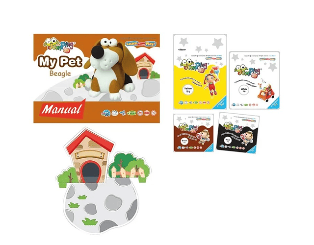 Jumping Clay - Beagle - My Pet Collection - Kit de argila para modelar ar seco