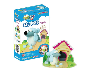 Jumping Clay - Poodle - My Pet Collection - Kit de argila para modelar ar seco