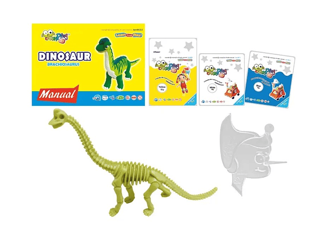 Jumping Clay - Braquiossauro - Coleção Dinossauros - Kit de argila para modelar ar seco