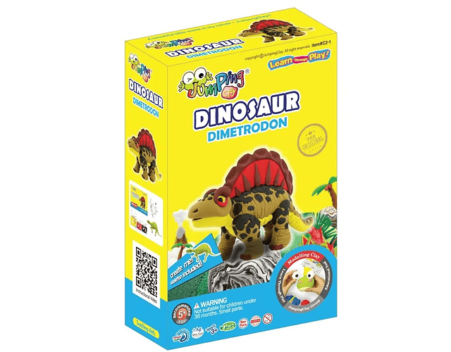 Jumping Clay - Dimetrodon - Coleção Dinossauro - Kit de argila para modelagem a seco
