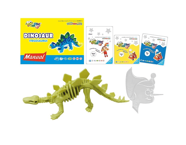 Jumping Clay - Estegossauro - Coleção Dinossauro - Kit de argila para modelagem a seco