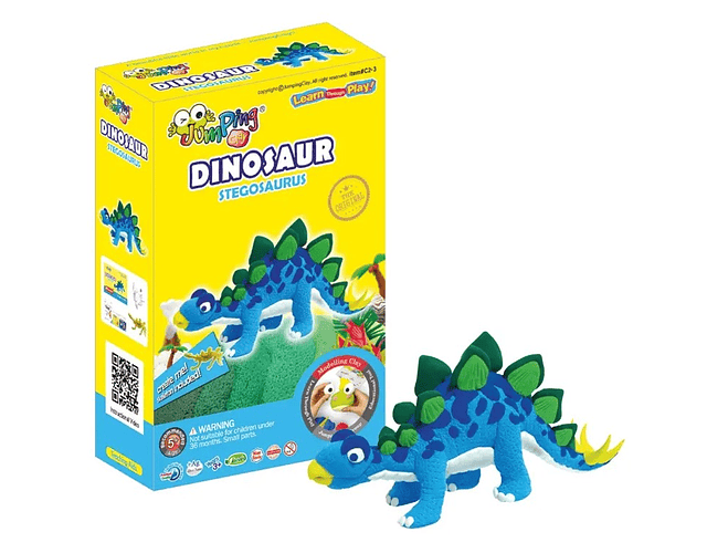 Jumping Clay - Estegossauro - Coleção Dinossauro - Kit de argila para modelagem a seco