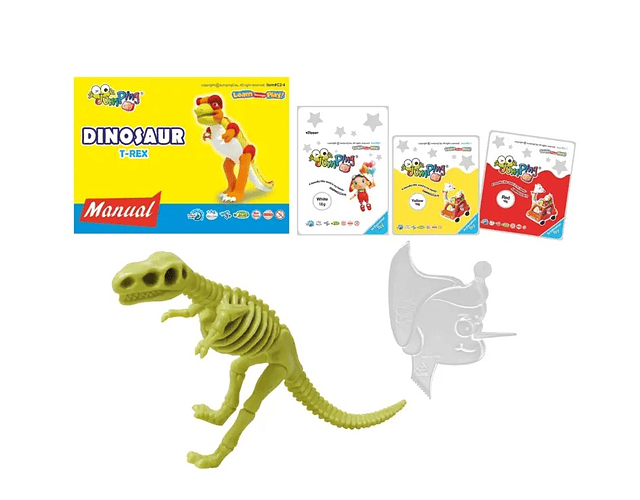 Jumping Clay - T-rex - Coleção Dinossauro - Kit de argila para modelagem a seco