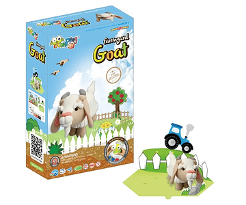 Jumping Clay - Cabra - Coleção Animais da Quinta - Kit de argila para modelagem a seco