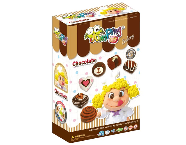 Jumping Clay - Chocolate - Coleção Culinária - Kit de argila para modelagem a seco