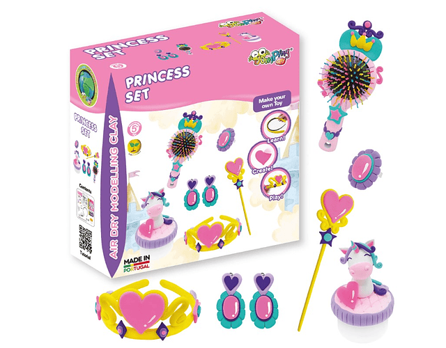 Jumping Clay - Conjunto de Princesa - Kit de argila para modelagem a seco