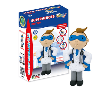 Jumping Clay - Médico - Coleção Super-heróis - Kit de argila para modelagem a seco