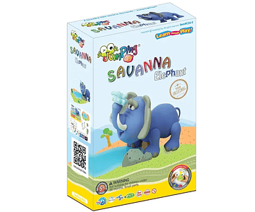 Jumping Clay - Elefante - Coleção Savana - Kit de argila para modelagem a seco