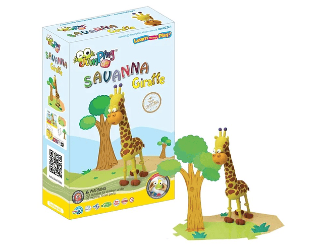 Jumping Clay - Girafa - Coleção Savana - Kit de argila para modelagem a seco