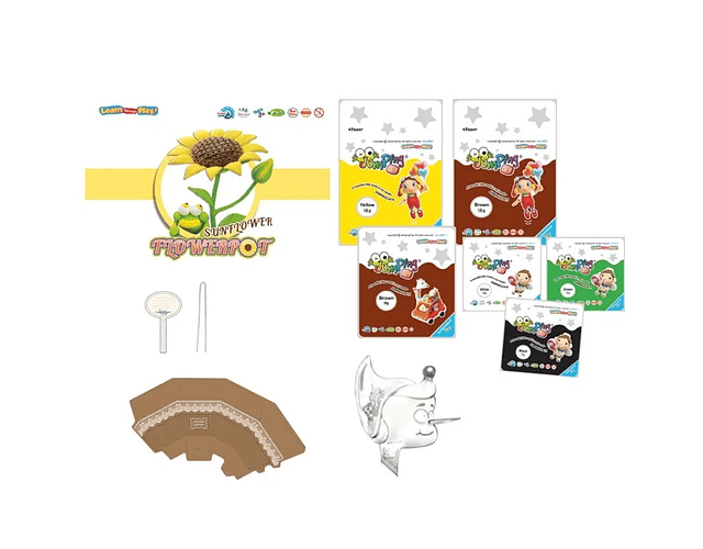 Jumping Clay - Girassol - Coleção Flores - Kit de argila para modelagem a seco