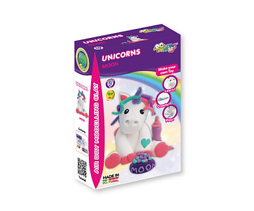 Jumping Clay - Moon - Coleção Unicórnios - Kit de argila para modelagem a seco