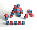 Wissner - Cubos de encaixe vermelhos e azuis - 30 peças