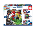 Educa - 4 puzzles progressivos - Spidey e os amigos - 12 a 25 peças