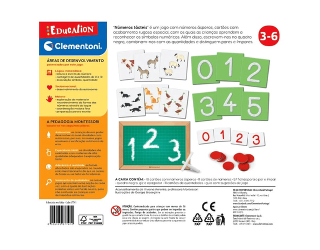 Clementoni - Montessori Números tácteis