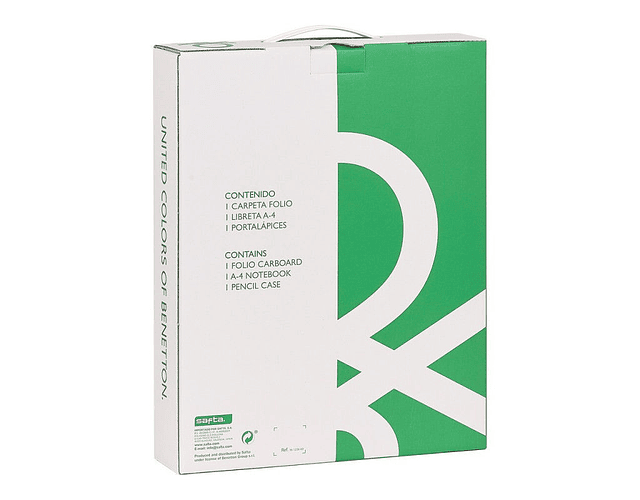 Benetton - Conjunto 3 peças - Pasta, caderno e estojo 