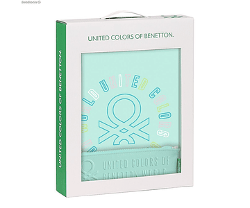 Benetton - Conjunto 3 peças - Pasta, caderno e estojo 