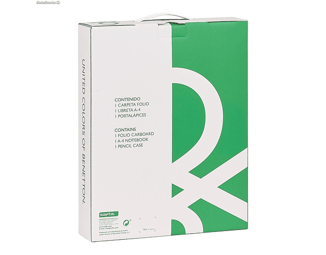 Benetton - Conjunto 3 peças - Pasta, caderno e estojo 