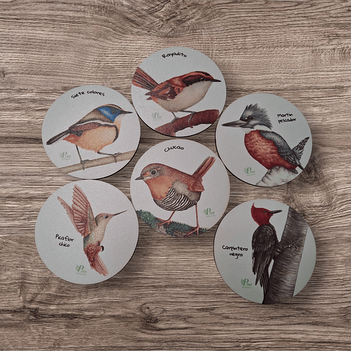 Posavasos de Madera Aves de Chile