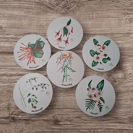 Posavasos de Madera Flora Chilena 