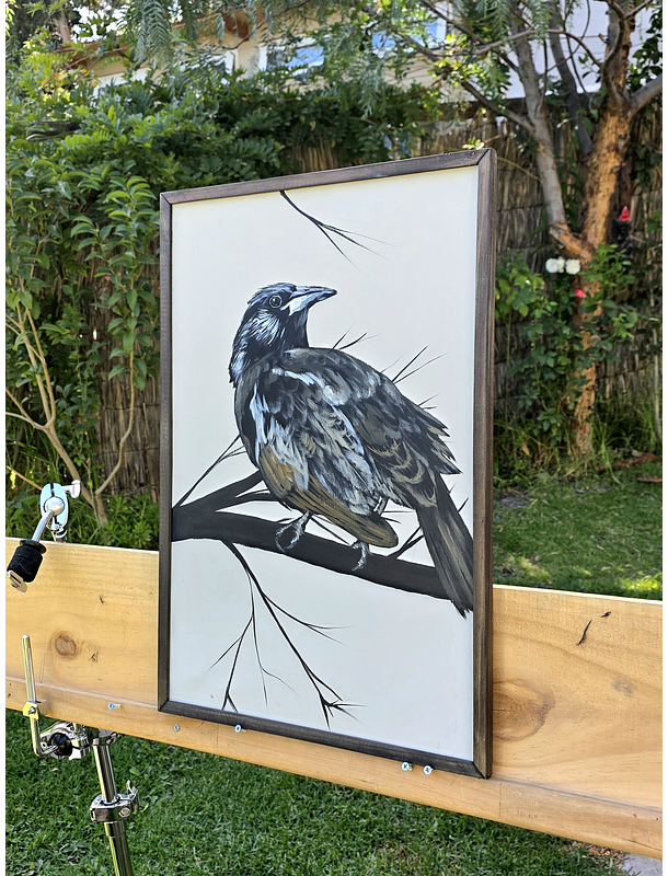 Cuadro Rama 3 Tordo acrílico a mano 40x60 3