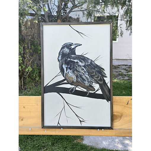 Cuadro Rama 3 Tordo acrílico a mano 40x60