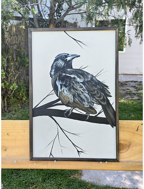 Cuadro Rama 3 Tordo acrílico a mano 40x60 1