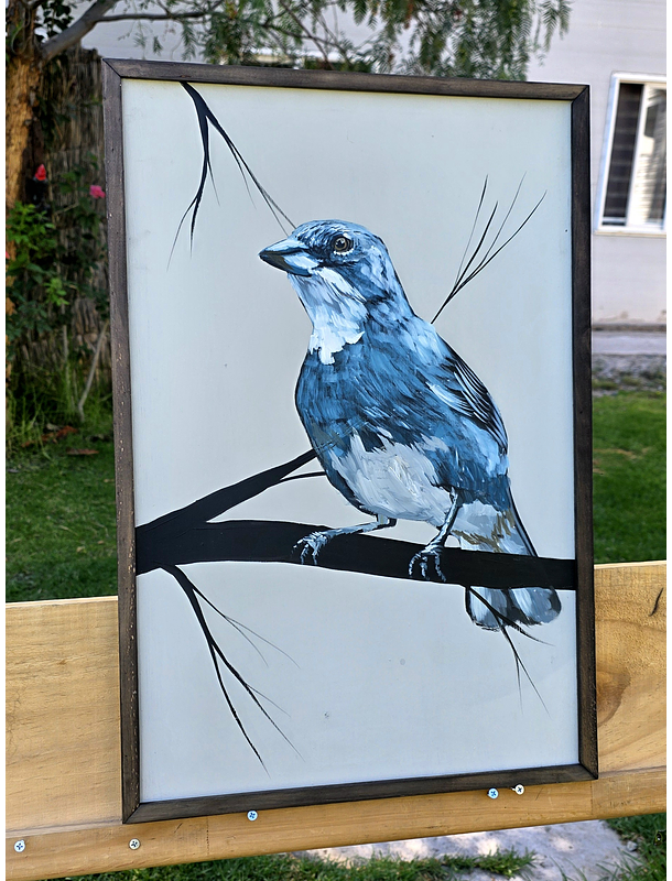 Cuadro Rama 3 Diuca acrílico a mano 40x60 2