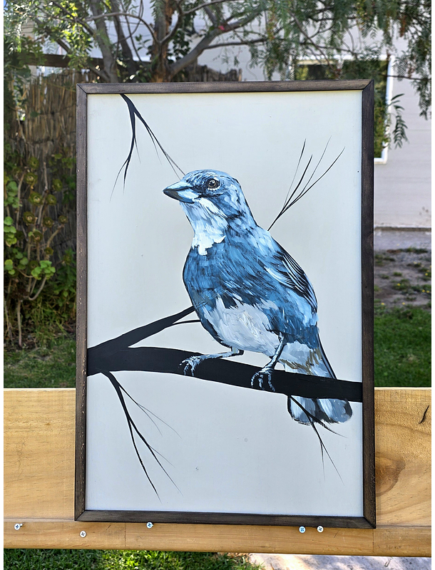 Cuadro Rama 3 Diuca acrílico a mano 40x60 1